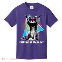 Funny Retro Everyday Is Trash Day Raccoon Kids T-Shirt thumb 0