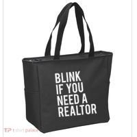 Funny Real Estate Agent Quote Blink If You Need A Realtor Tote Bag thumb 2