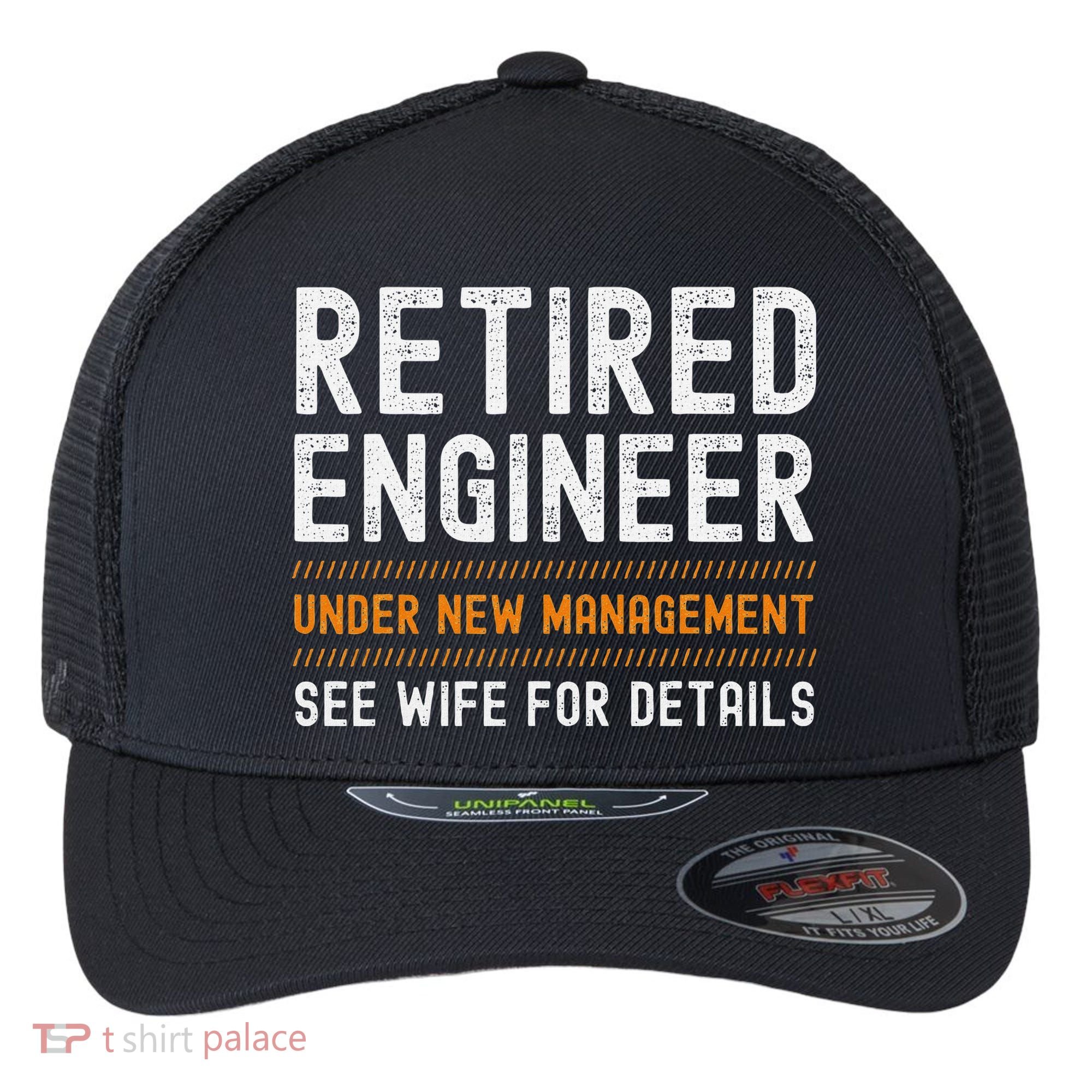 Funny Retirement Engineer Novelty Gift Retired Engineer Flexfit Unipanel Trucker Cap