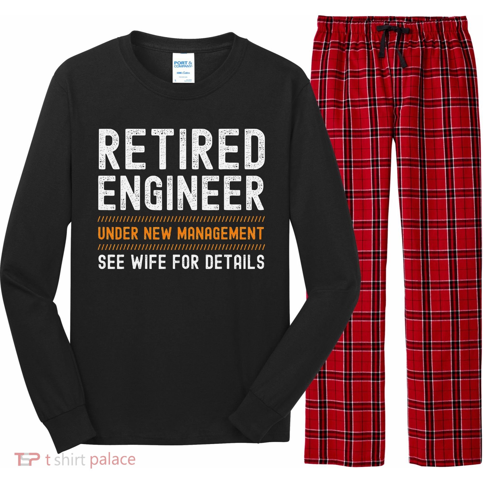 Funny Retirement Engineer Novelty Gift Retired Engineer Long Sleeve Pajama Set