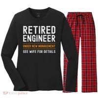 Funny Retirement Engineer Novelty Gift Retired Engineer Women's Long Sleeve Flannel Pajama Set  thumb 0
