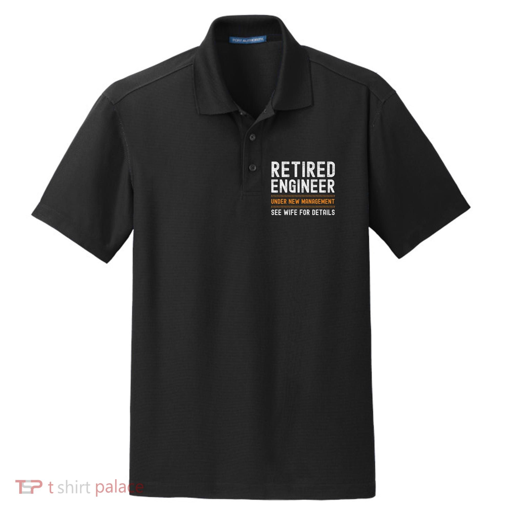 Funny Retirement Engineer Novelty Gift Retired Engineer Dry Zone Grid Polo