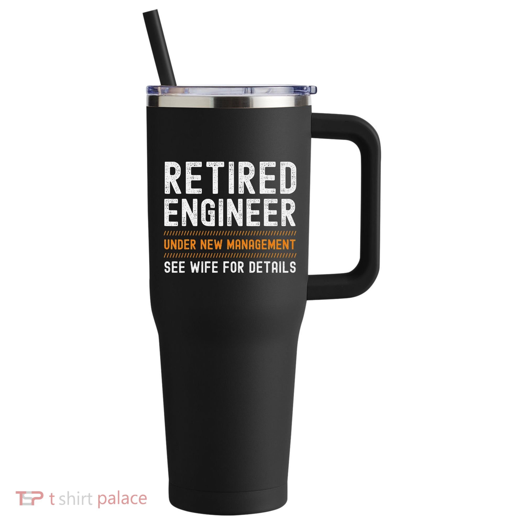 Funny Retirement Engineer Novelty Gift Retired Engineer 40oz Vacuum Insulated Stainless Steel Travel Tumbler