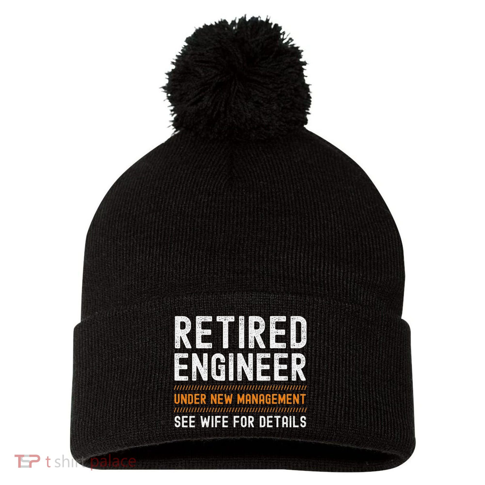 Funny Retirement Engineer Novelty Gift Retired Engineer Pom Pom 12in Knit Beanie