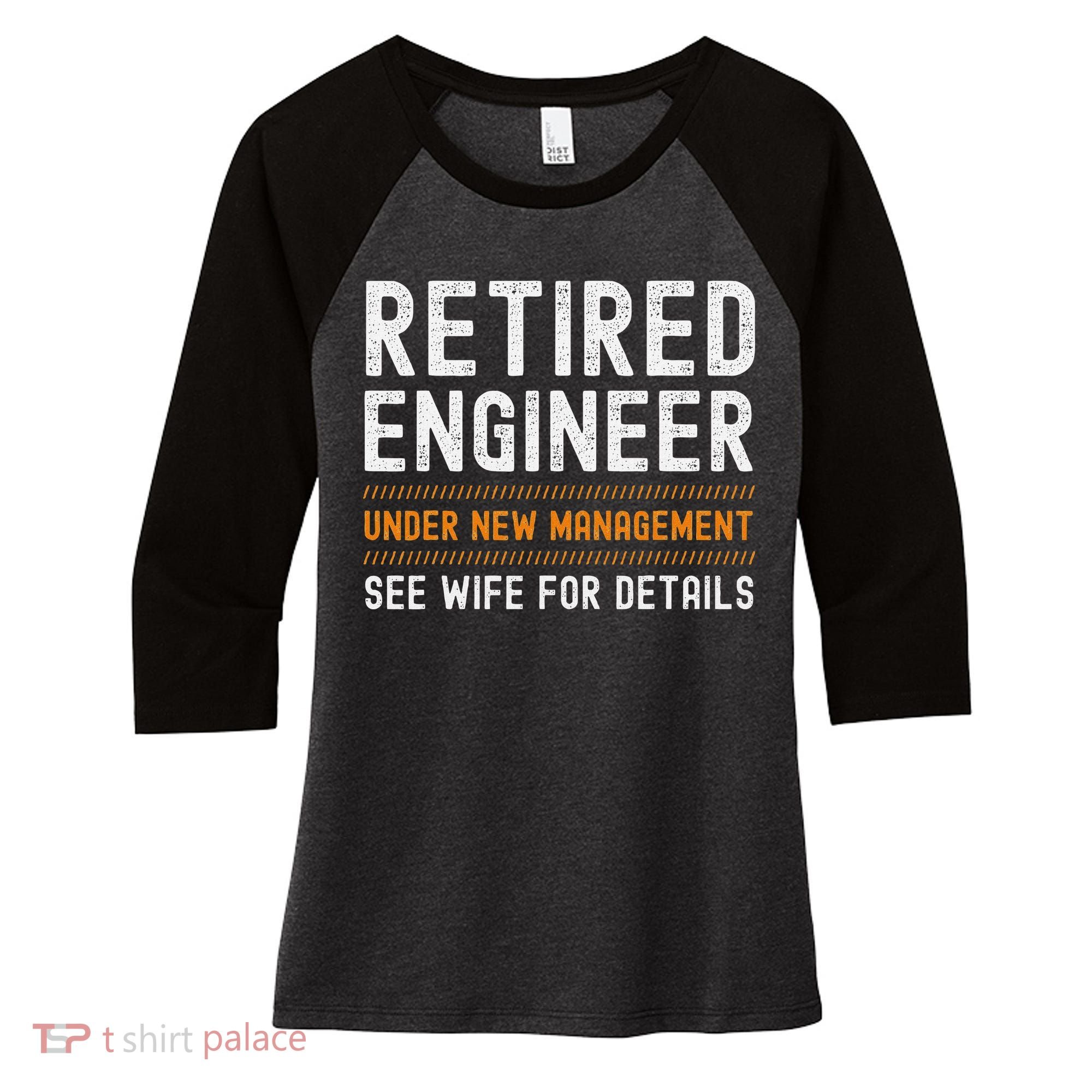 Funny Retirement Engineer Novelty Gift Retired Engineer Women's Tri-Blend 3/4-Sleeve Raglan Shirt