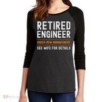 Funny Retirement Engineer Novelty Gift Retired Engineer Women's Tri-Blend 3/4-Sleeve Raglan Shirt thumb 2