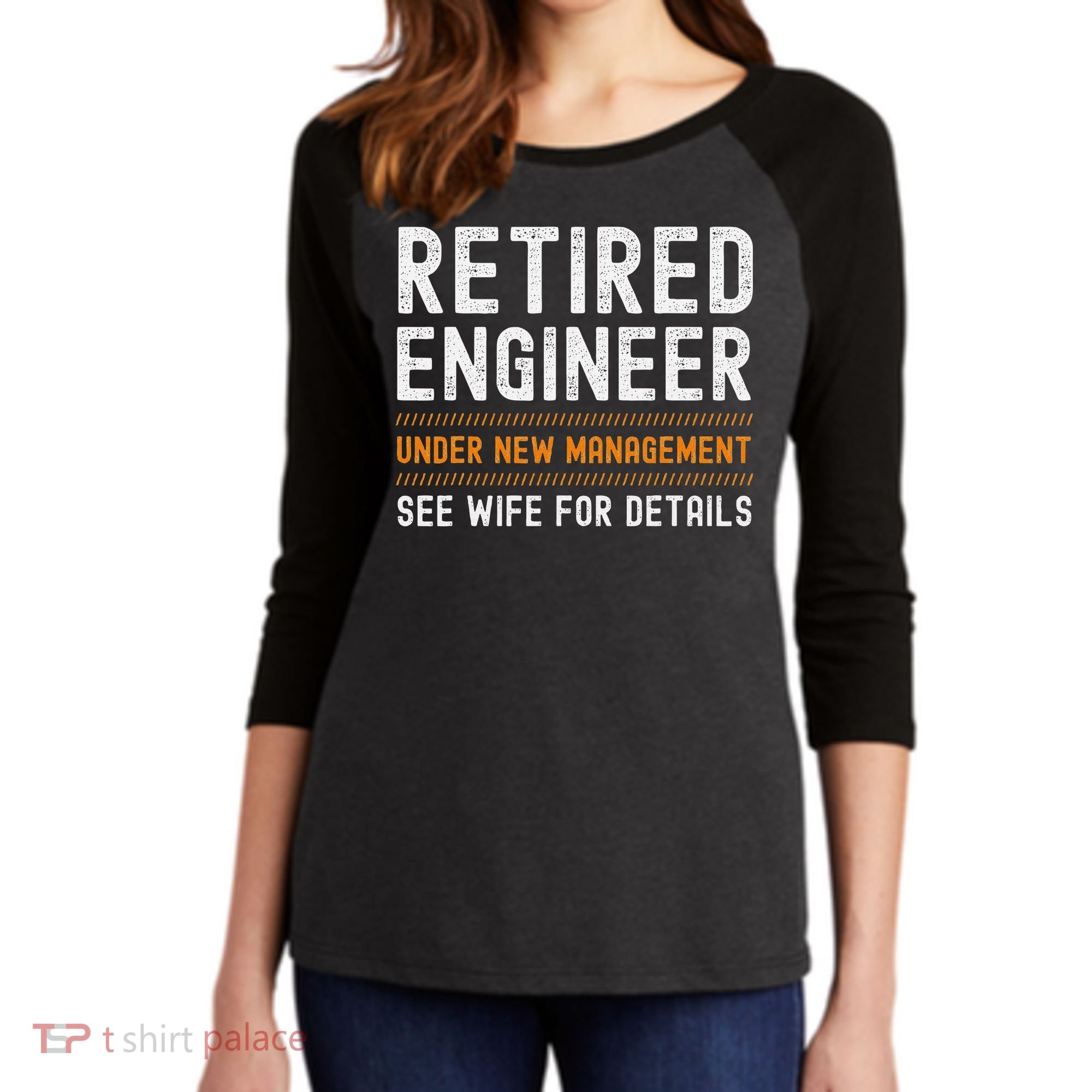 Funny Retirement Engineer Novelty Gift Retired Engineer Women's Tri-Blend 3/4-Sleeve Raglan Shirt