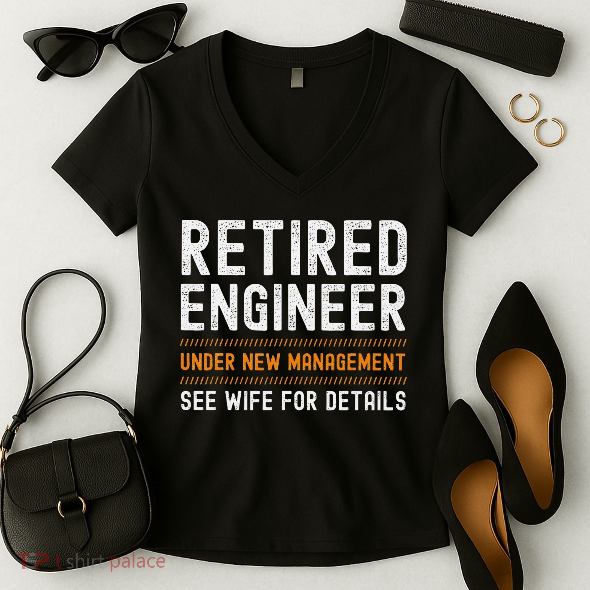 Funny Retirement Engineer Novelty Gift Retired Engineer Women's V-Neck T-Shirt