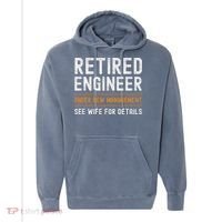 Funny Retirement Engineer Novelty Gift Retired Engineer Comfort Colors Garment-Dyed Hooded Sweatshirt thumb 0