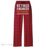 Funny Retirement Engineer Novelty Gift Retired Engineer Women's Flannel Plaid Pajama Pants thumb 0