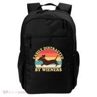 Funny Retro Easily Distracted By Wieners Dachshund fan Backpack thumb 0