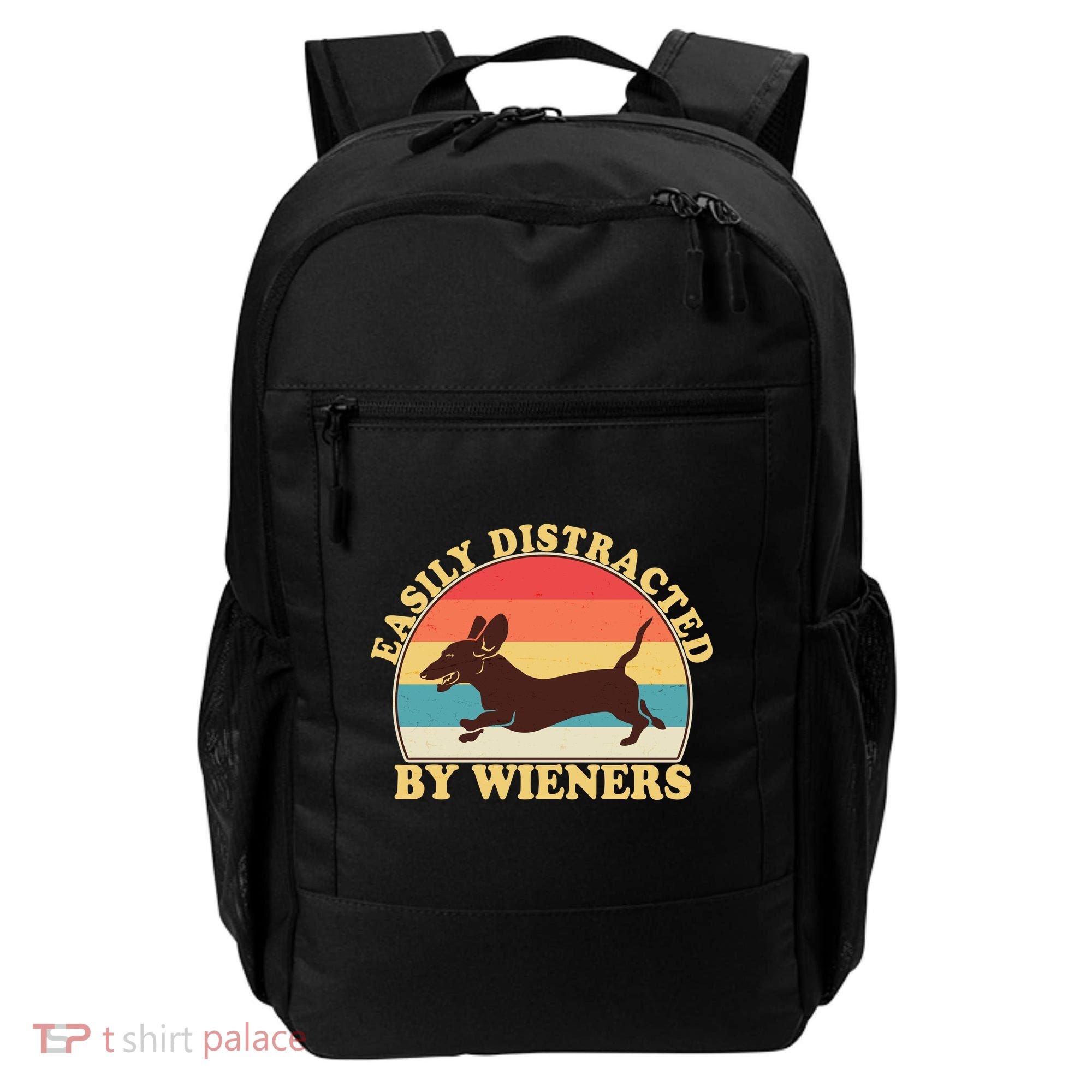 Funny Retro Easily Distracted By Wieners Dachshund fan Backpack