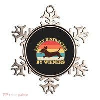 Funny Retro Easily Distracted By Wieners Dachshund fan Ornament thumb 0