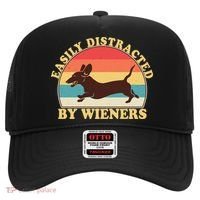 Funny Retro Easily Distracted By Wieners Dachshund fan Hat thumb 0