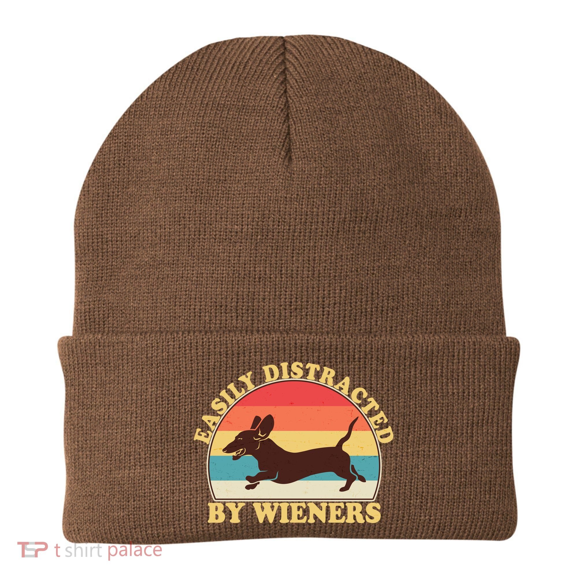 Funny Retro Easily Distracted By Wieners Dachshund fan Beanie