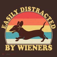 Funny Retro Easily Distracted By Wieners Dachshund fan Mousepad thumb 1