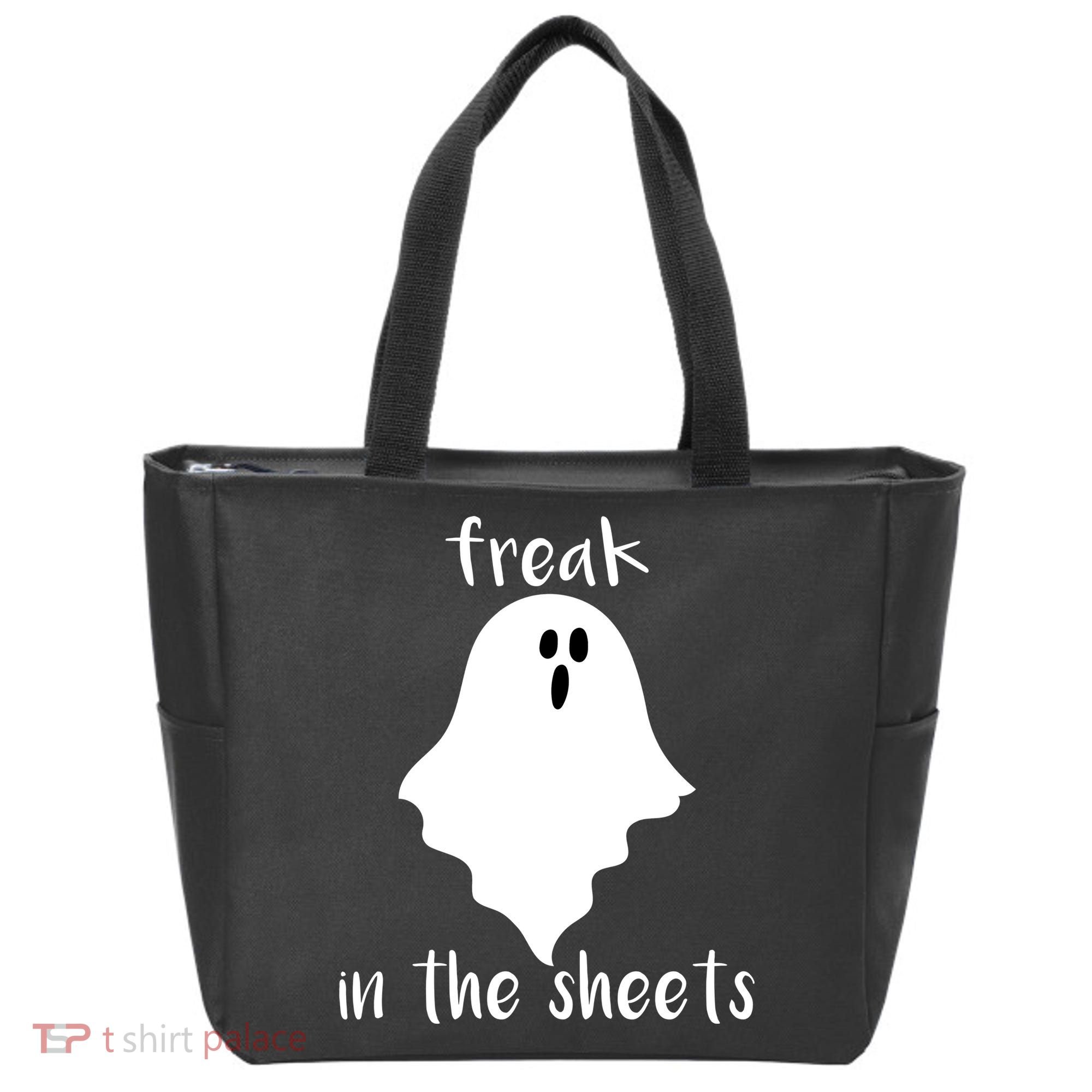 Freak in the Sheets Funny Halloween Tote Bag