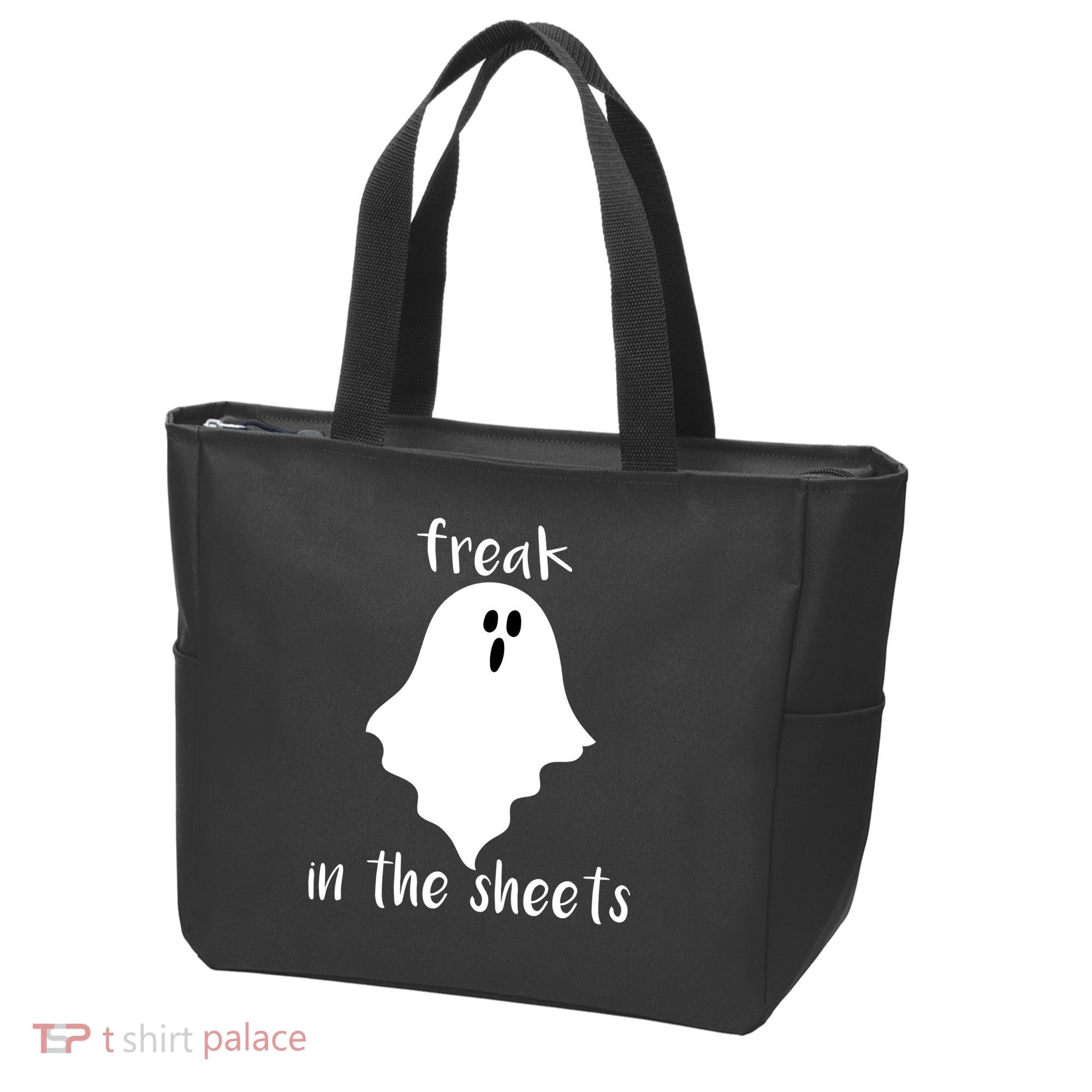 Freak in the Sheets Funny Halloween Tote Bag