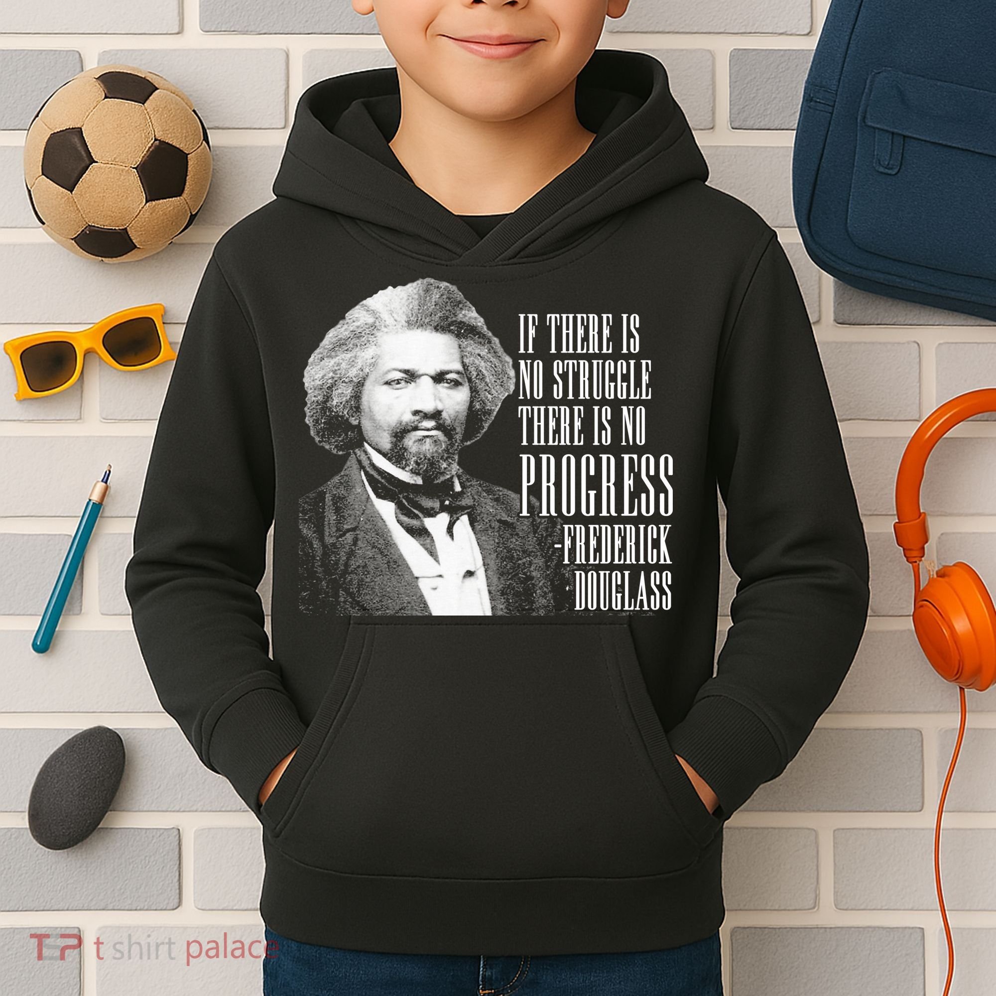 Frederick Douglass History Quote Kids Hoodie