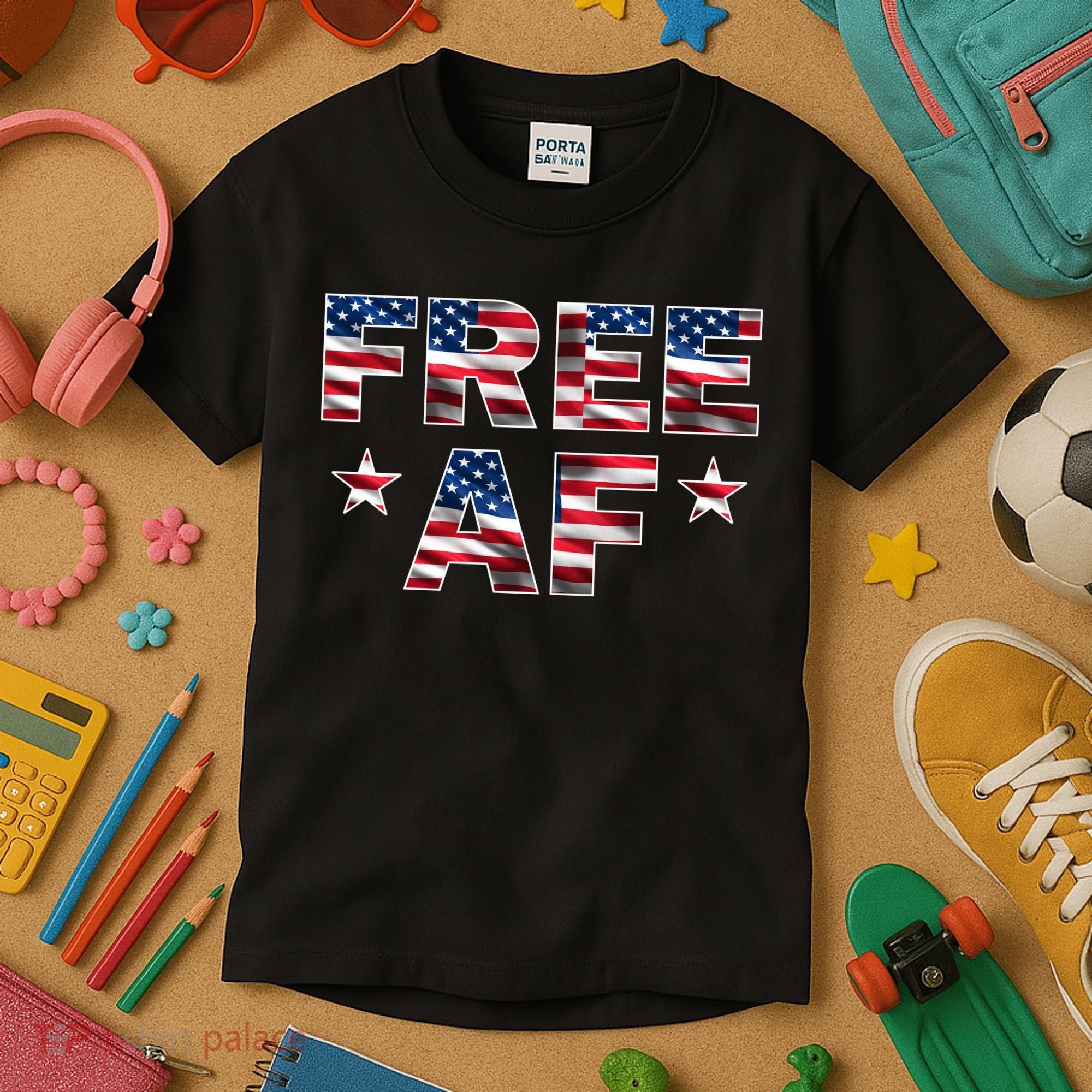 FREE AF American Pride USA Kids T-Shirt