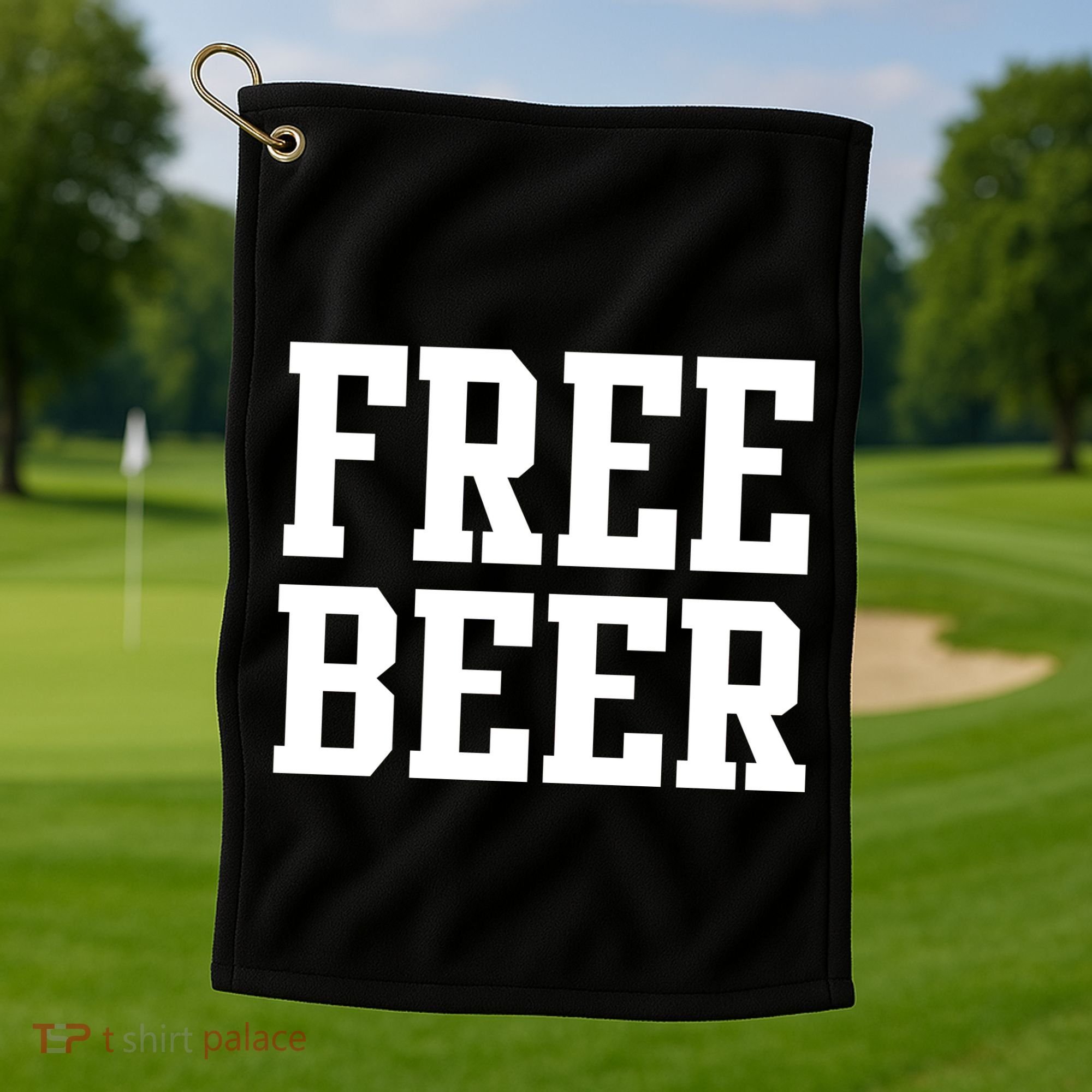 Free Beer Logo Golf Towel