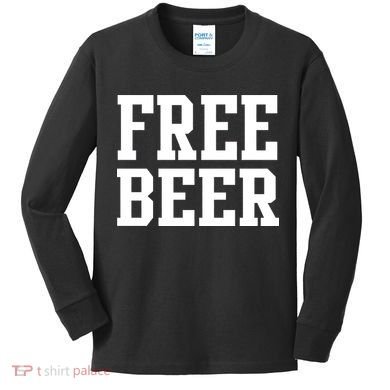 Free Beer Logo Kids Long Sleeve Shirt