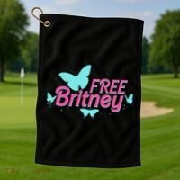 Free Britney Meme Butterflies Golf Towel thumb 1