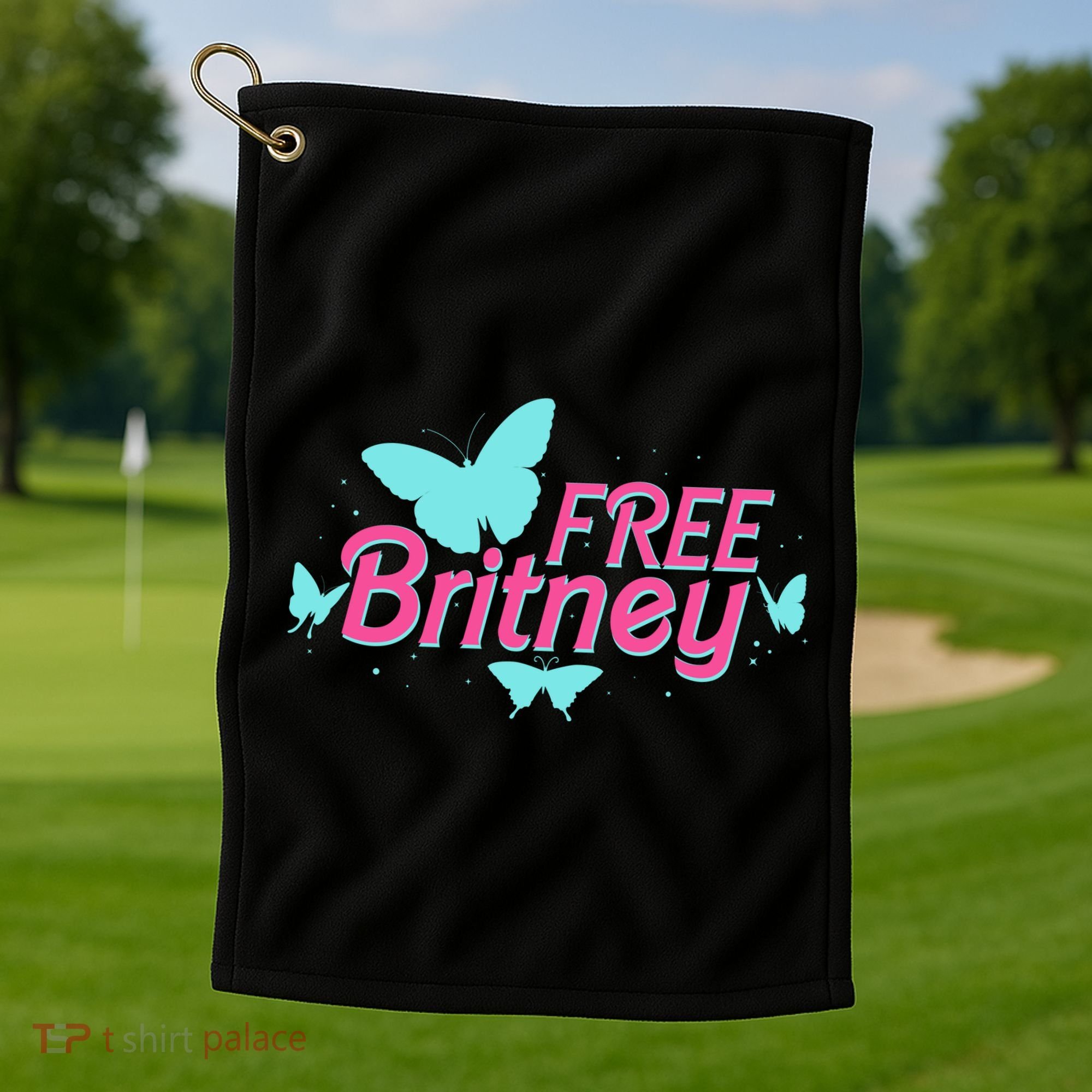 Free Britney Meme Butterflies Golf Towel