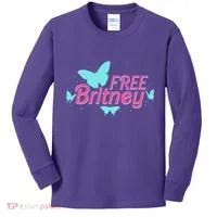 Free Britney Meme Butterflies Kids Long Sleeve Shirt thumb 0
