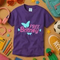 Free Britney Meme Butterflies Kids T-Shirt thumb 3