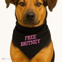 Free Britney pink USA-Made Doggie Bandana thumb 1