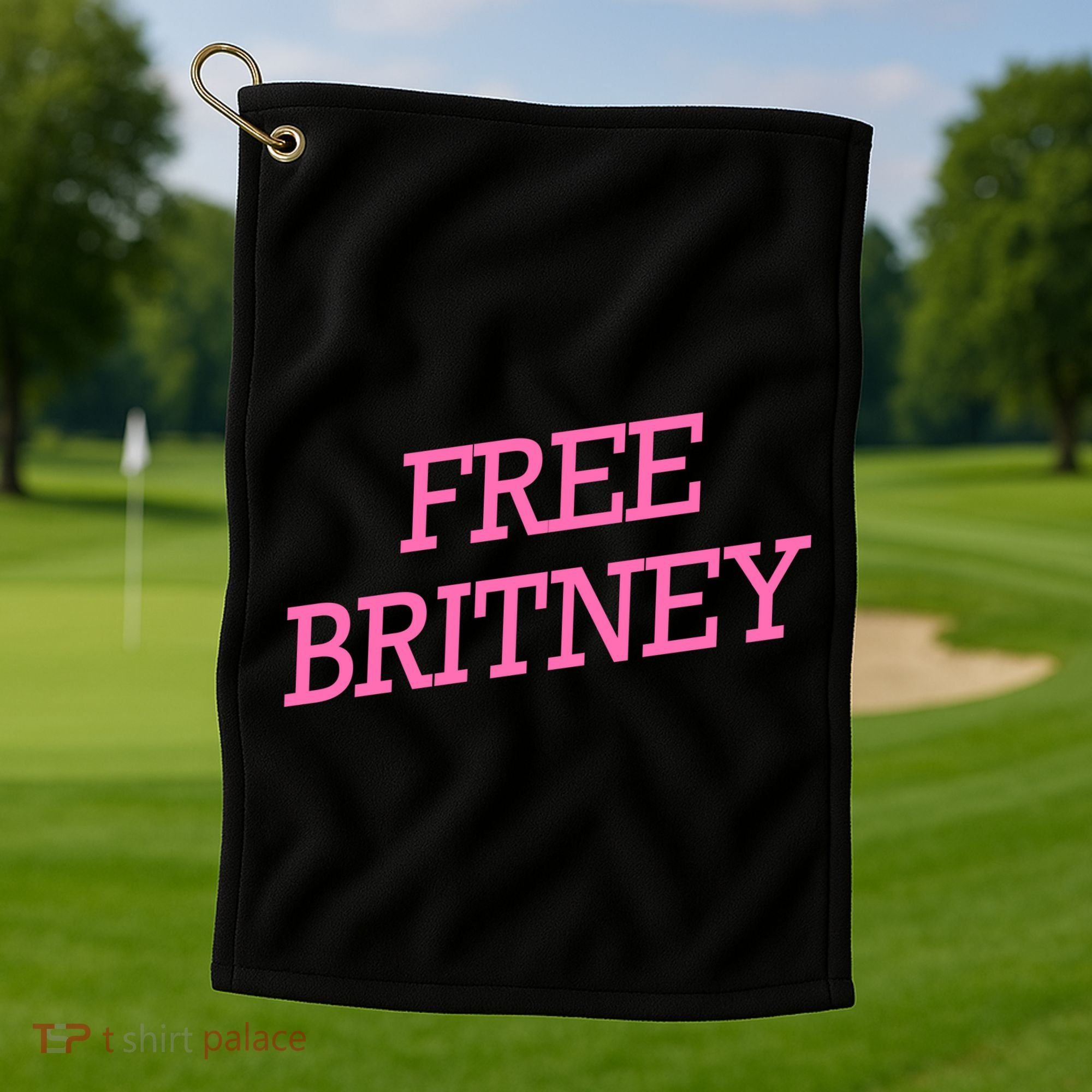 Free Britney pink Golf Towel