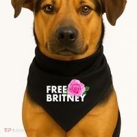 Free Britney Pink Rose Flower USA-Made Doggie Bandana thumb 1