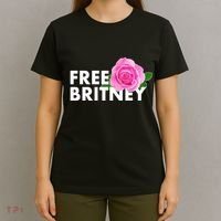 Free Britney Pink Rose Flower T-Shirt thumb 4