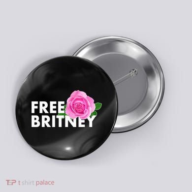 Free Britney Pink Rose Flower Button