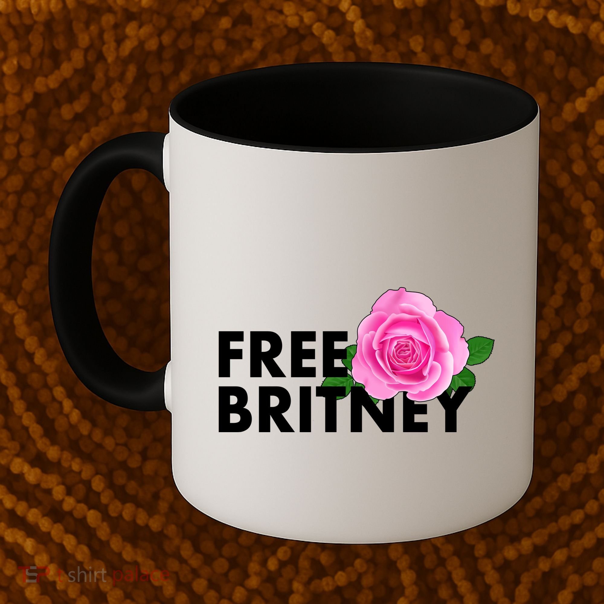 Free Britney Pink Rose Flower Coffee Mug