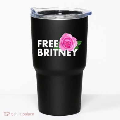 Free Britney Pink Rose Flower Tumbler