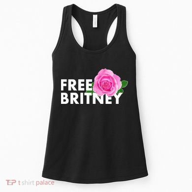 Free Britney Pink Rose Flower Women's Tank Top