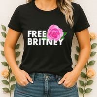 Free Britney Pink Rose Flower Women's T-Shirt thumb 2