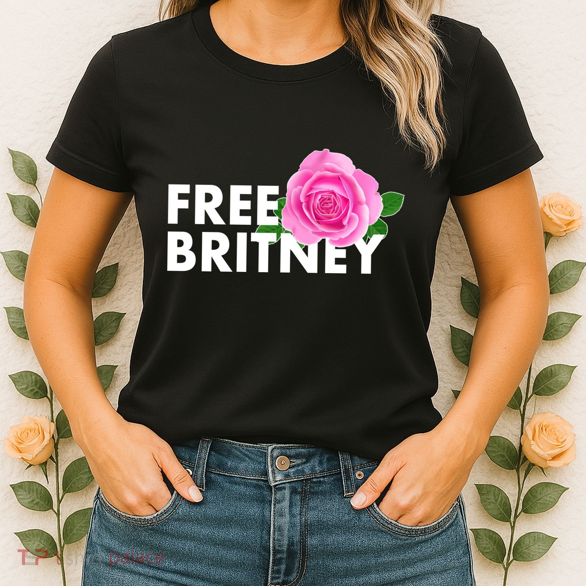 Free Britney Pink Rose Flower Women's T-Shirt