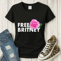 Free Britney Pink Rose Flower Women's T-Shirt thumb 3