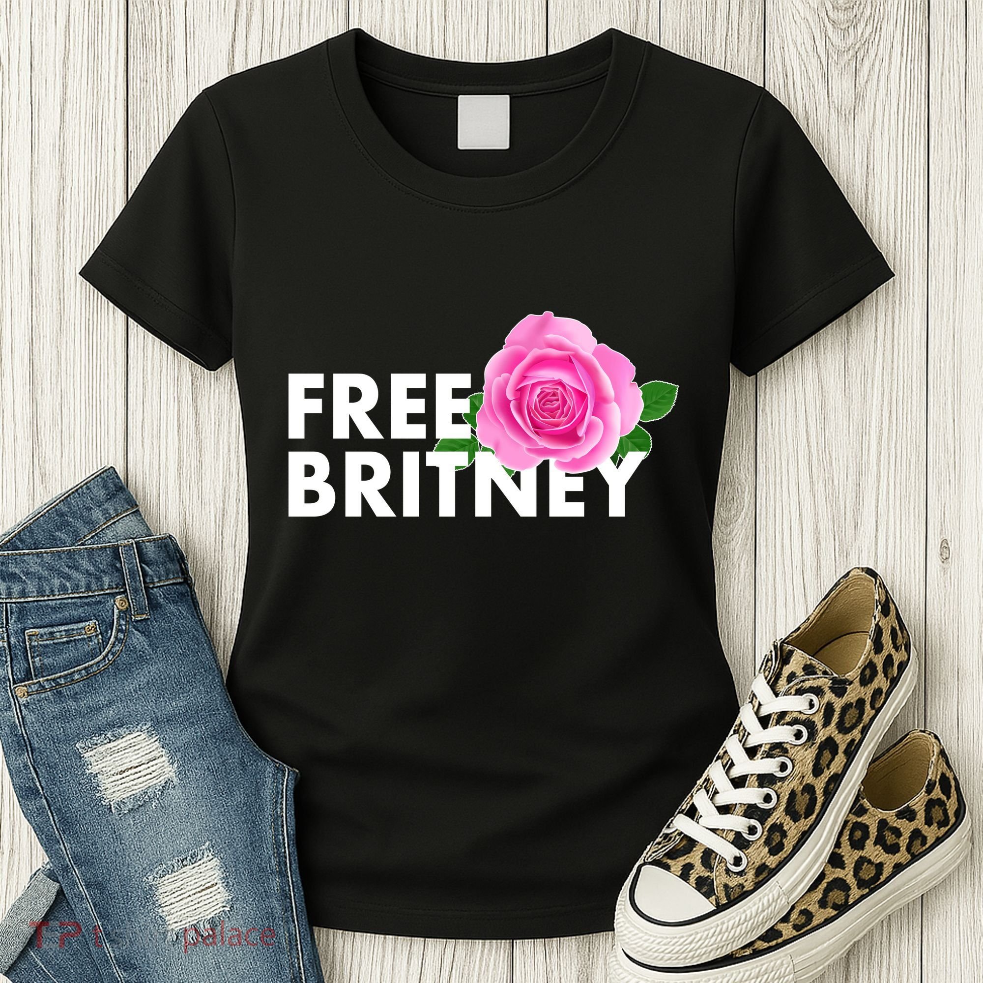 Free Britney Pink Rose Flower Women's T-Shirt