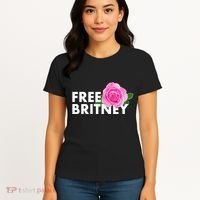 Free Britney Pink Rose Flower Women's T-Shirt thumb 4