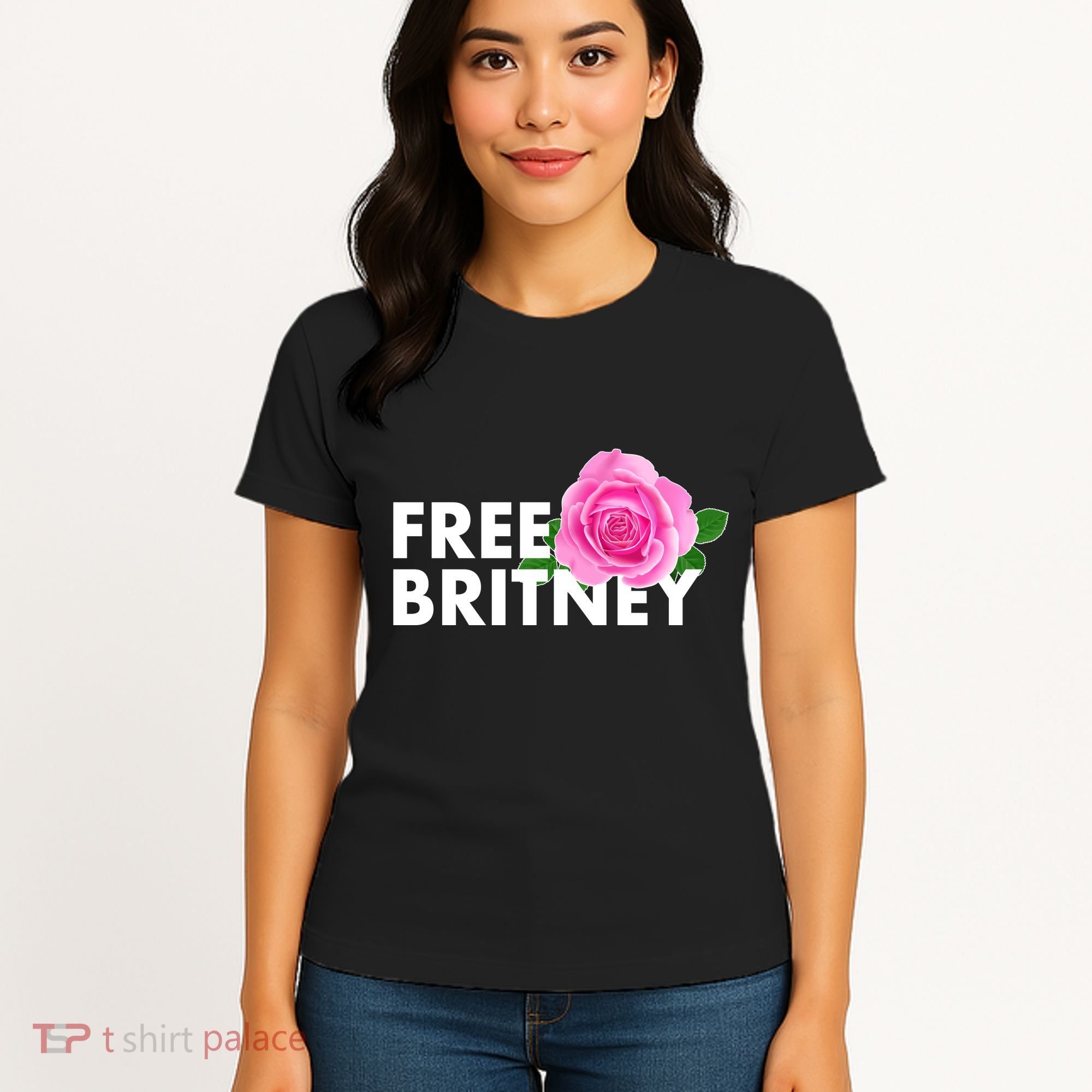 Free Britney Pink Rose Flower Women's T-Shirt