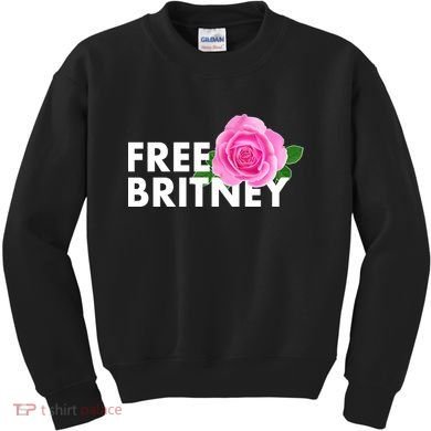 Free Britney Pink Rose Flower Kids Sweatshirt