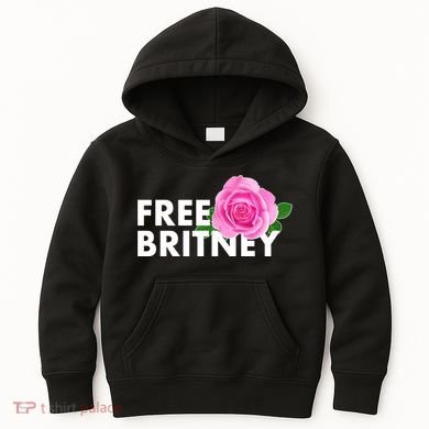 Free Britney Pink Rose Flower Kids Hoodie