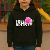 Free Britney Pink Rose Flower Kids Hoodie thumb 3