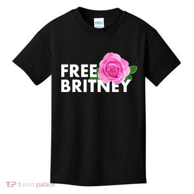 Free Britney Pink Rose Flower Kids T-Shirt