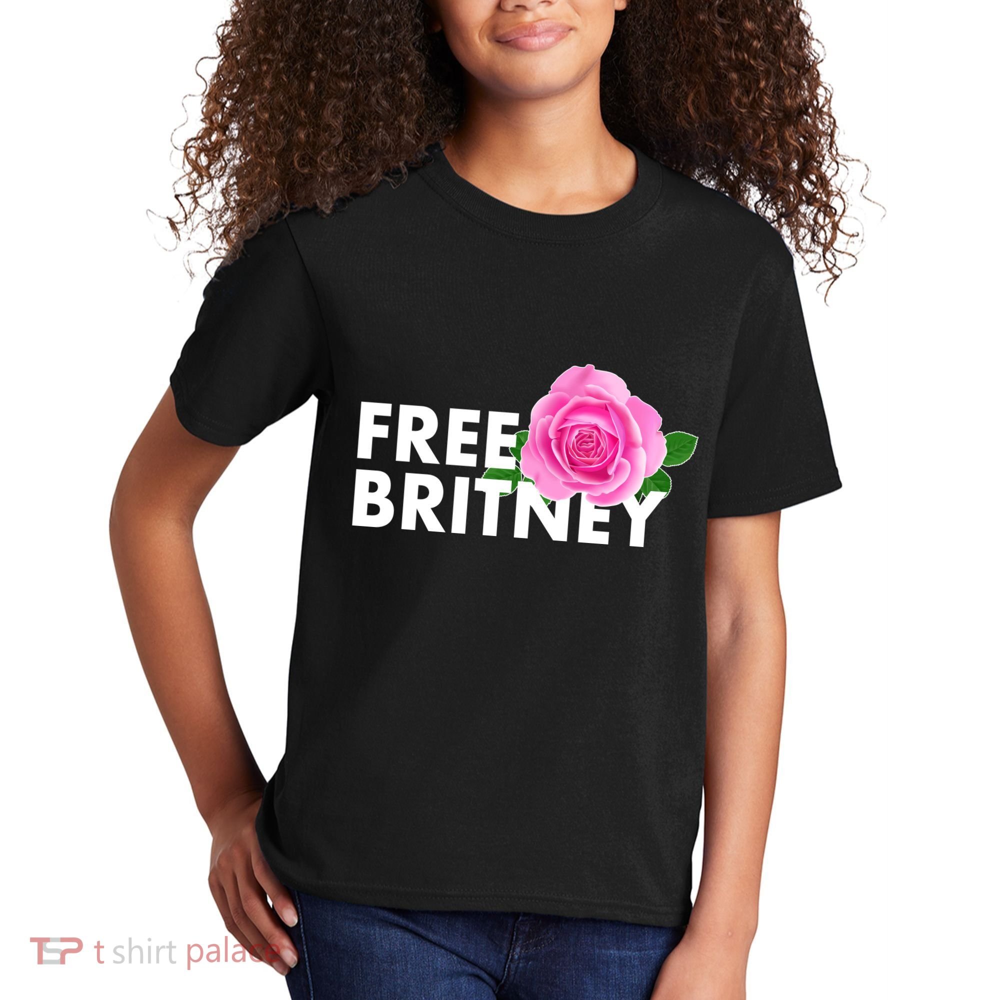 Free Britney Pink Rose Flower Kids T-Shirt