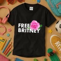 Free Britney Pink Rose Flower Kids T-Shirt thumb 3
